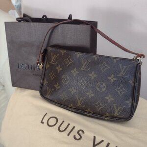 Louis Vuitton Monogram Canvas Mini Pochette in Brown